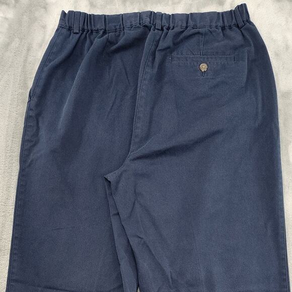 Vintage LL Bean Pants Womens 12M/T TALL Blue High Rise Straight Leg Chino Office - Picture 4 of 11